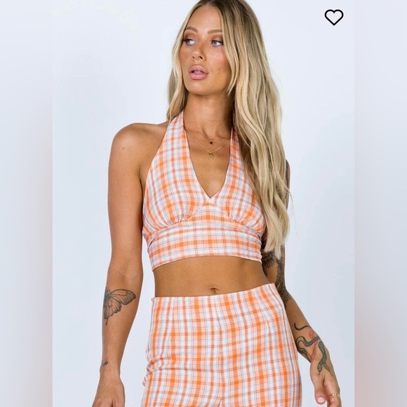 Princess Polly Orange Halter Neck - Picture 1 of 4